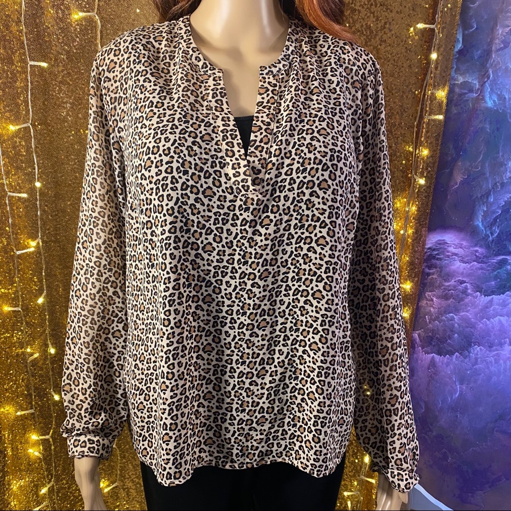 A•New•Day🌻 Sheer Leopard Print Blouse